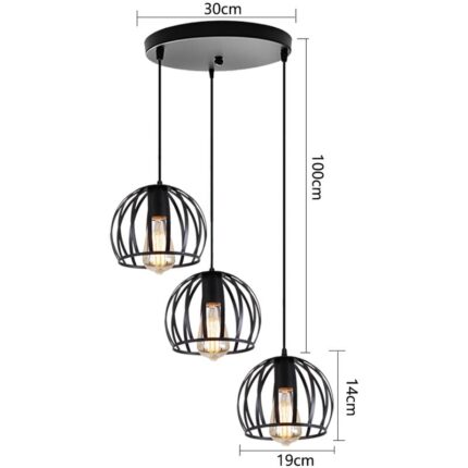 Lampadar, design industrial, lemn si fier, negru