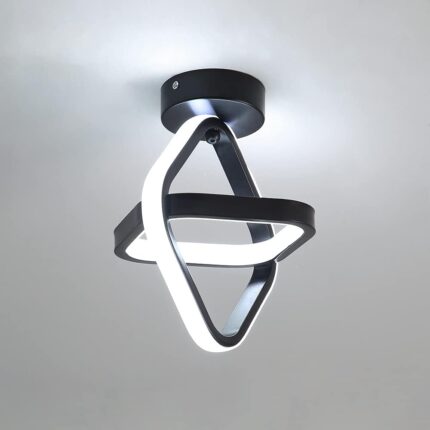 Lampadar modern, patrat, lumina calda, negru, 22x25cm