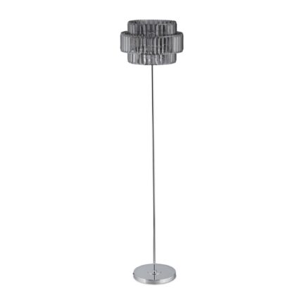 Lampa de podea cu cristale gri, 150 cm, E27, 60W, fier/acril si PVC, gri