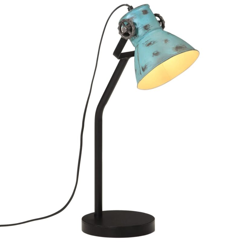 Lampa de birou vidaXL, 25 W, albastru uzat, 17x17x60 cm, E27, 1.86 Kg