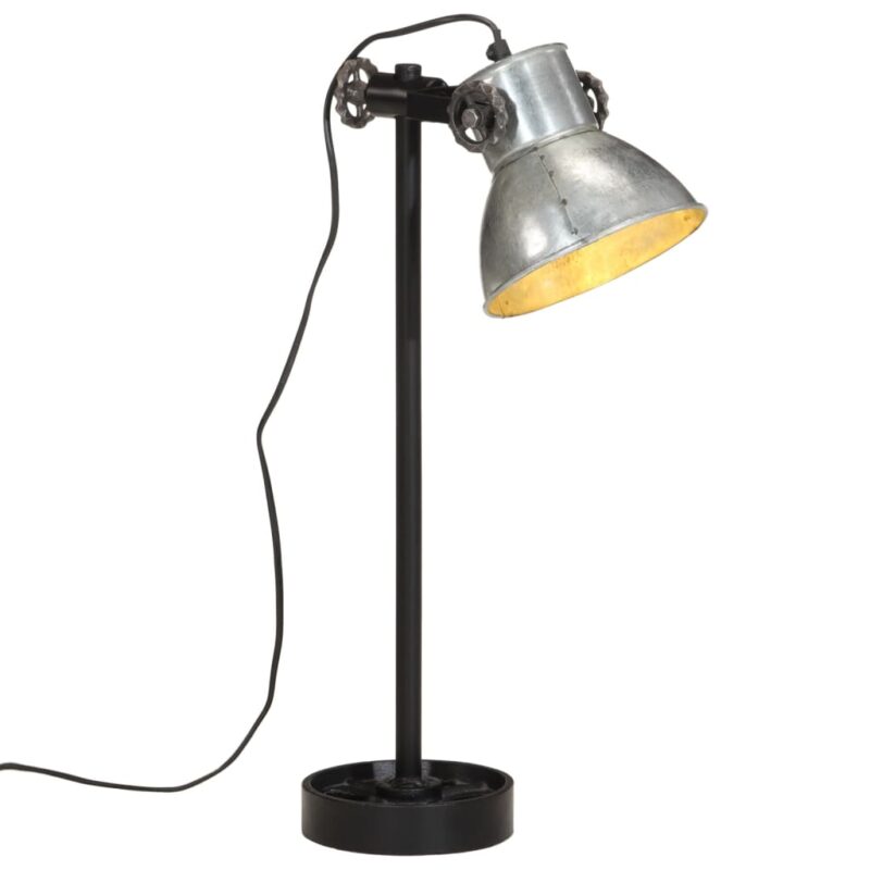 Lampa de birou vidaXL, 25 W, argintiu vintage, 15x15 x55 cm, E27, 2.86 Kg