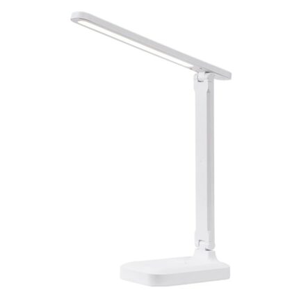 Lampa birou Led Wireless, cu Acumulator 18650 mAh, pliabil, rotativ 180°, 3 intensitati luminoase reglabile, Alb