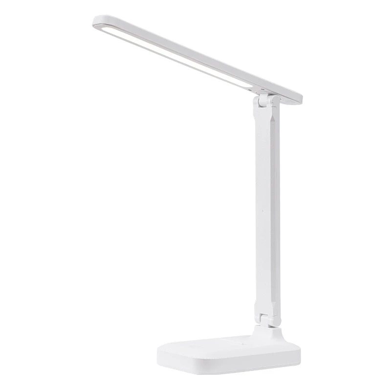 Lampa birou Led Wireless, cu Acumulator 18650 mAh, pliabil, rotativ 180°, 3 intensitati luminoase reglabile, Alb