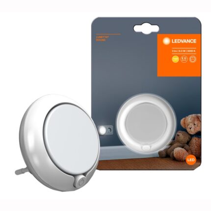 Lampa LED de veghe Ledvance Lunetta Round, 0.3W, 3 lm, lumina calda (3000K), 220-240V, Alb