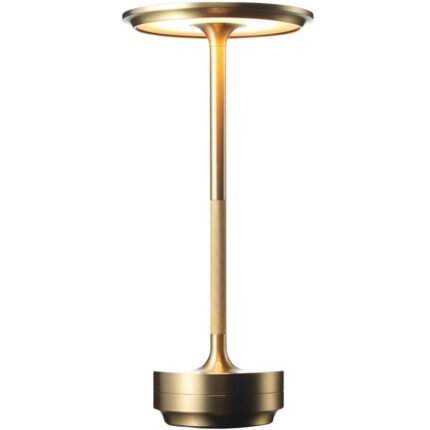 Lampa LED metalica, fara fir, Control Touch, 3 Tipuri de Iluminare, Reincarcabila USB-C, Auriu