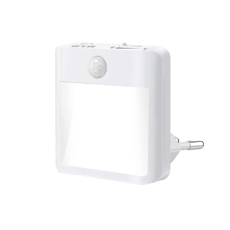 Lampa de noapte, Darklove, 3 moduri, Cu senzor zi-noapte, Buton switch trecere de la lumina calda la lumina rece, Consum redus 0.9W, Fara fir, Usor de instalat, Pentru dressing, dulap de bucatarie, baie si scari, ABS, 7.8x8.4x3.3 cm, Alb