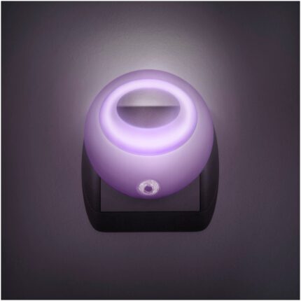 Lampa de veghe LED Phenom, cu senzor lumina, 1W, Violet