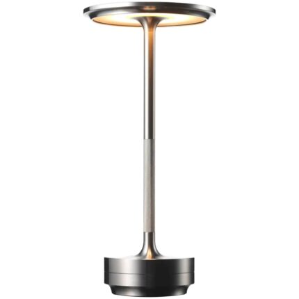 Lampa LED metalica, fara fir, Touch Control, 3 Tipuri de Iluminare, Reincarcabila USB-C, Argintiu, 28 x 13 cm, easyCTRL®