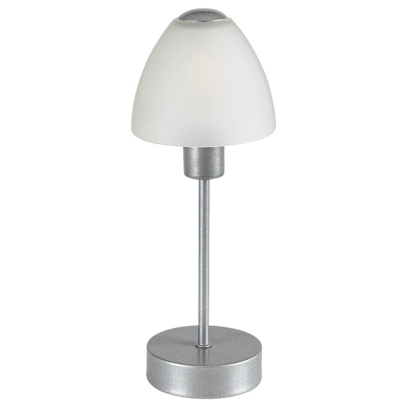 Veioza Rabalux Lydia 2295, comutator tactil, dimabil, E14, G45, 1XMAX40W, luminozitate reglabila, IP20, 32.5x12cm, Metal, Argintiu