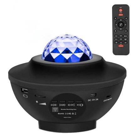 Proiector stele, Disco LED Crystal, Telecomanda, Night Lamp, Cablu de date USB x1, Bluetooth, High Quality, Ball Light with 21 lighting modes, 4 colors, Ultra Special Tech Design, Negru