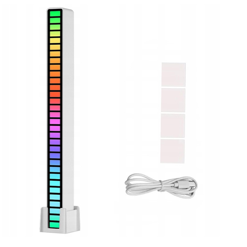 Bara cu 32 leduri RGB, Zola®, lumina ambientala, sincronizator de muzica, 18 moduri de iluminare, 181x16x18 mm, alb