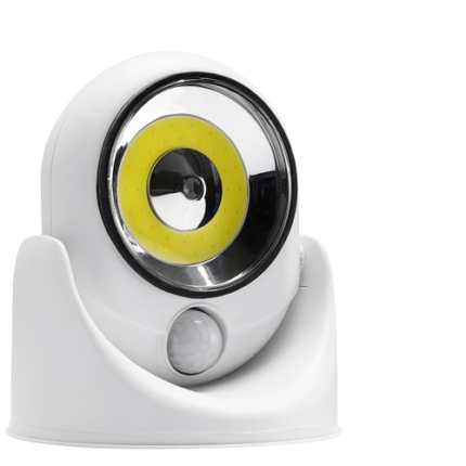 Lampa cu led cu senzor de miscare, 360 grade, 450 Lumeni, 14 x 12 x 12 cm, plastic, alb