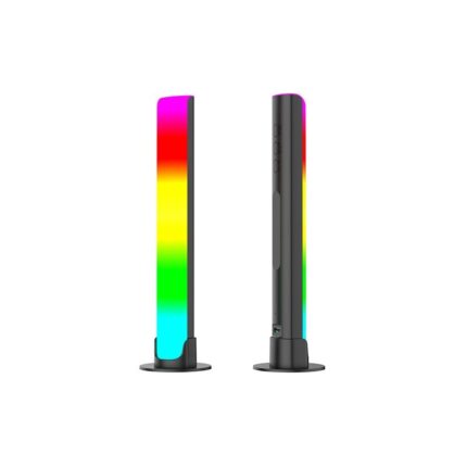 Lumina LED inteligenta RGB, ZOUN, lumina ritmica sincronizata cu muzica, lumina ambientala, controlata prin aplicatii iOS si Android, Bluetooth, 8 moduri dinamice, 4 niveluri de luminozitate, negru