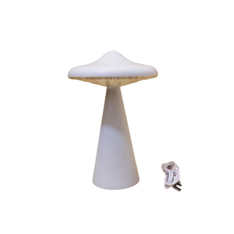 Veioza LED LNGODEHO, atingere, schimbare 16 culori, stil ciuperca, alb, USB