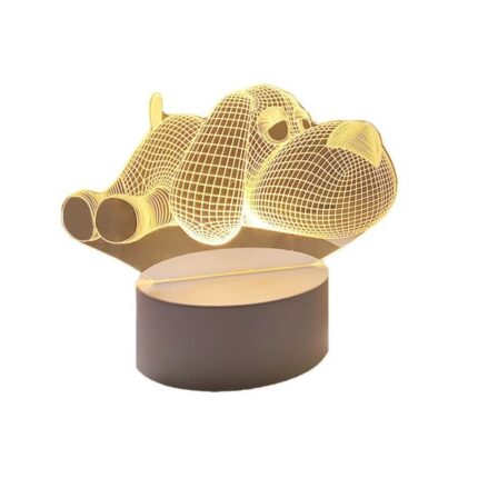 Lampa de veghe, de noapte, multicolora cu LED 3D si telecomanda inclusa, 16 culori disponibile cu setarea intensitatii luminii, model Catel, ideala pentru copii, portabila cu alimentare prin USB si/sau baterii (3-AA)