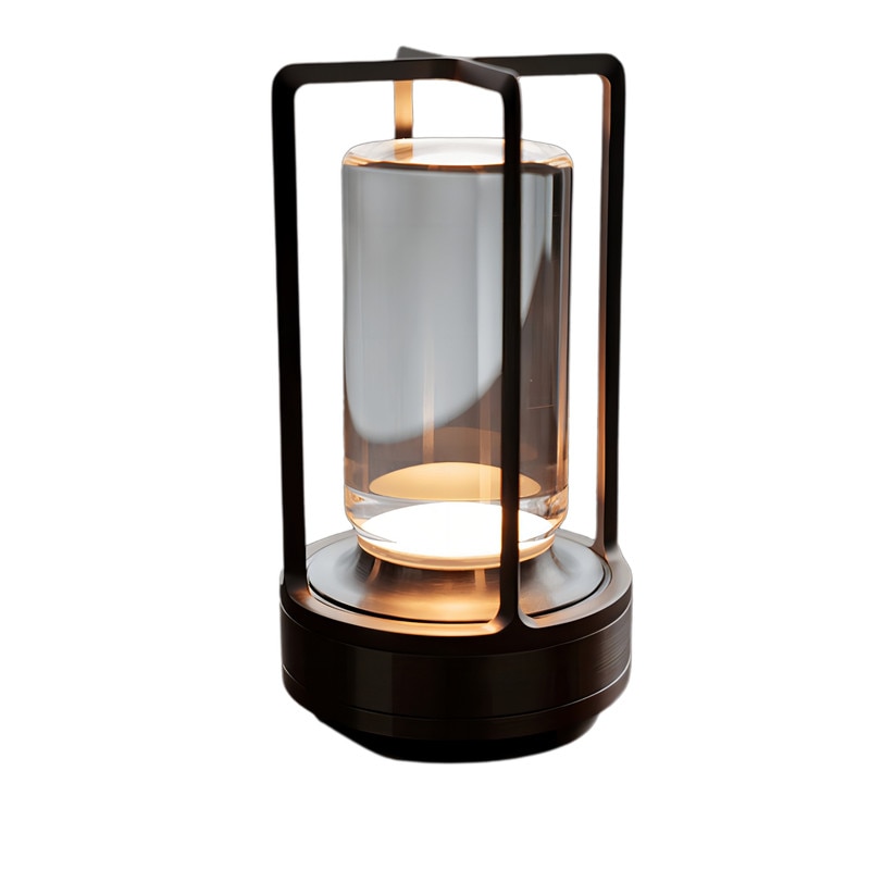 Veioza portabila cu LED, atingere, 3 moduri de culoare, negru, 18cm