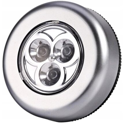Lampa rotunda autoadeziva Volan, 3xLED, Touch, Argintiu