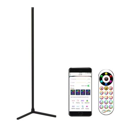 Lampa de colt SeveShop, LED RGB, joc de lumini, telecomanda, amplasare pe podea, design modern, lumina ambientala, 140 cm