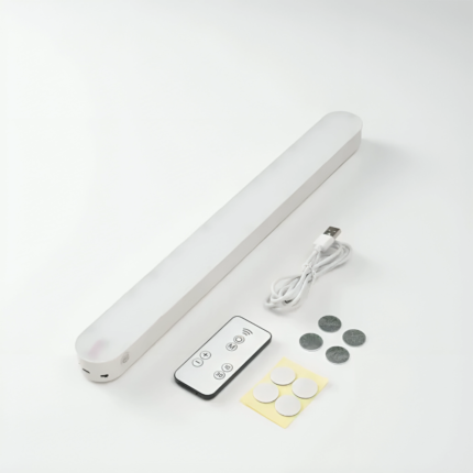 Lampa LED Smart cu telecomanda, suport magnetic, acumulator 3600mAh, reincarcare USB, Temperatura reglabila 3000K-6000K, Luminozitate reglabila, pentru dulap, bucatarie, hol, dressing, dormitor, garaj, citit, Material PP ABS, 26 x 4 x 3, alb