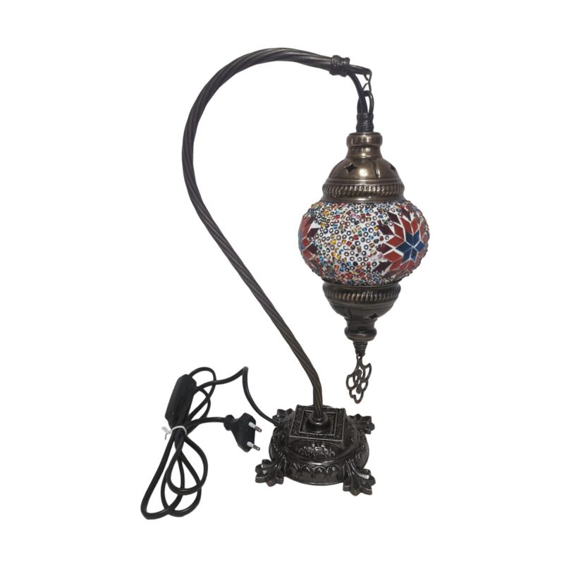 Lampa de noptiera orientala, diametru glob 10cm - Albastru