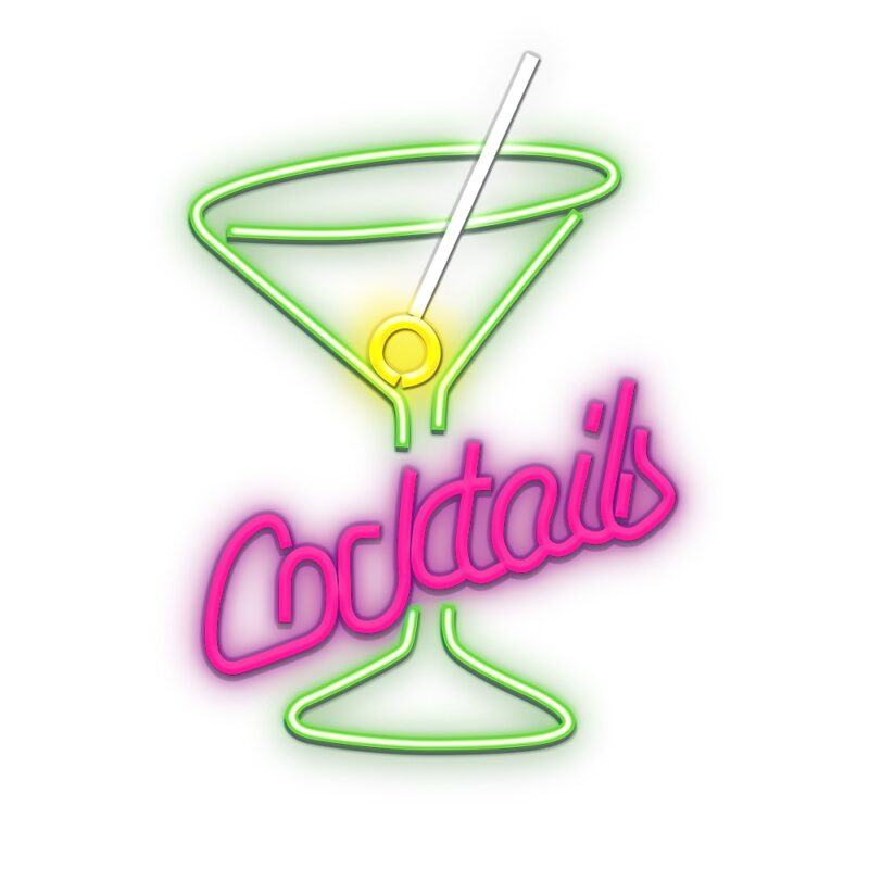 Cocktailuri Led Neon Plexi FPNE02X, Forever Light, Roz Verde