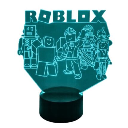 Lampa de birou noptiera pentru copii, Echipa Roblox, cu telecomanda, Led, 3D, 16 culori