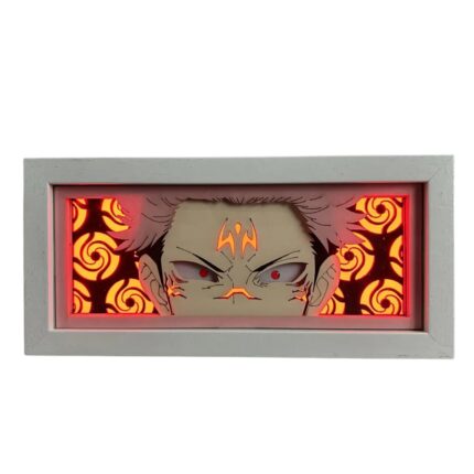 Lampa Decorativa pentru Birou Gaming, 3D, Control de la Distanta, Intensitate Lumina Ajustabila, Anime, Jujutsu Kaisen, Sukuna