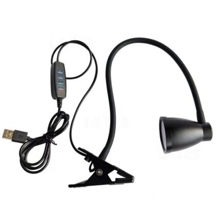 Lampa birou cu LED, 3 culori,10 niveluri de reglare, USB, Negru