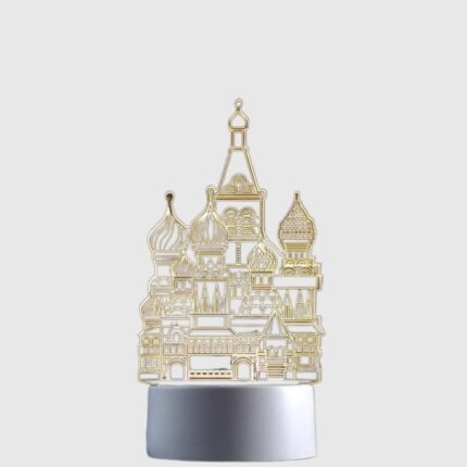 Lampa 3D Castel Oriental 16 culori, cu telecomanda, Incarcare USB sau Baterii, 28 cm