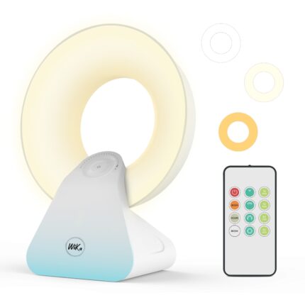 Lampa Terapeutica cu Lumina Naturala WiiKA, 10000 Lux fara UV, Terapie cu Lumina cu 5 Niveluri de Luminozitate si 3 Temperaturi de Culoare, 4 Setari de Temporizator si Functie de Memorie, Ideala pentru Dormitor si Birou