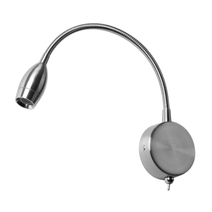 Lampa de perete flexibila LED, Nichel satinat, 3W, 4200K, 80 x 25 x 337 mm, Ultralux