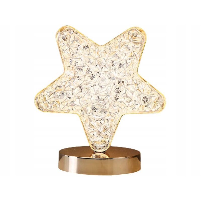 Lampa ambientala led eBA®, forma stea crystal diamond, cu senzor tactil si telecomanda, 6 nuante de lumina, pentru bar, dormitor, noptiera, cu led de birou, reincarcabila usb