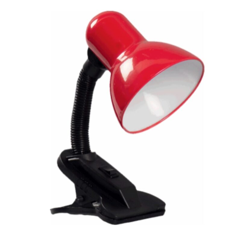 Lampa Birou Clip Rosu 1XE27 Negru / Rosu