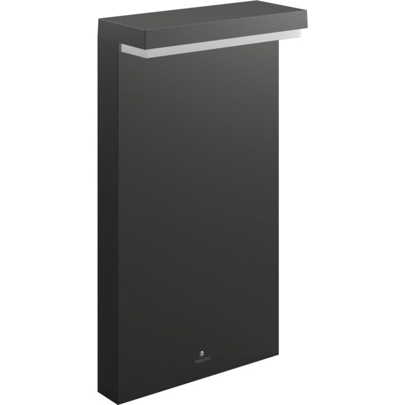 Stalp mic de gradina Philips Bustan, LED integrat 2x4.5W, IP44, Gri inchis, clasa energetica F