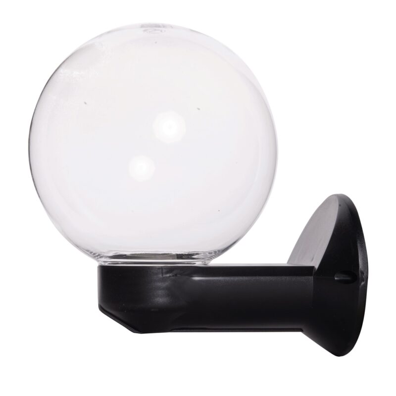 Aplica Exterior/Gradina, Forma Glob, aplicat cu suport 1xE27, 40W, 200x255 mm, Transparent, IP44, gama Luka