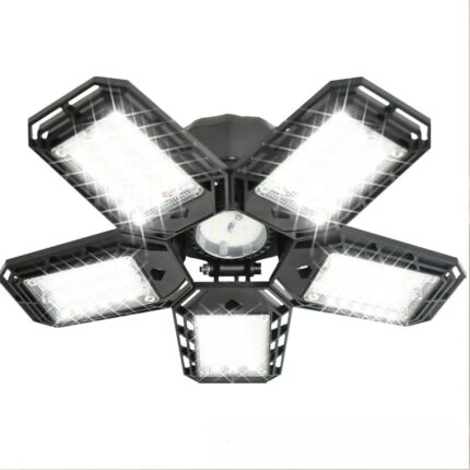 Lampa LED pentru interior, cu 5 brate ajustabile, Soclu E27 100W reglabila, 6000k-6500k pliabila, garaj, atelier, hala, sala