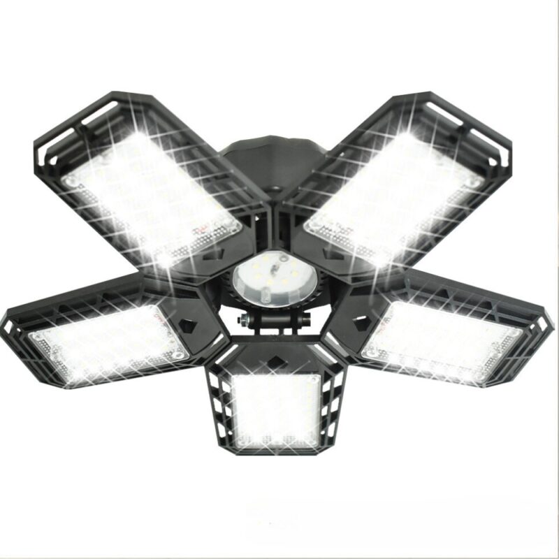 Lampa LED pentru interior, cu 5 brate ajustabile, Soclu E27 100W reglabila, 6000k-6500k pliabila, garaj, atelier, hala, sala