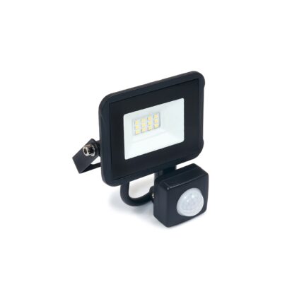 Proiector KOLORENO, Senzor de miscare, LED, Lumina rece 6000K, 10 W, Negru