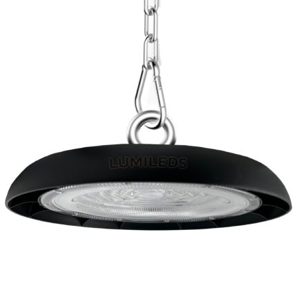 Lampa Industriala Led 150W, 18000Lm, IP65 Exterior, Chip Lumileds, TITAN High Bay, Aluminiu, Ø299X60mm, Negru, Lumina Rece 5700K