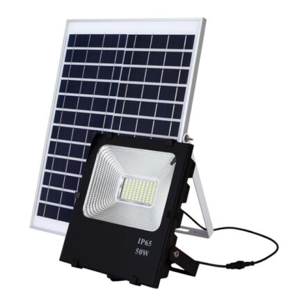 Reflector LED Timeless Tools, cu 96 LED-uri, cu panou solar, 50 W