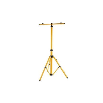 Trepied proiector dublu, inaltime reglabila, metalic, galben, 49.5x55/155 cm, Isotrade