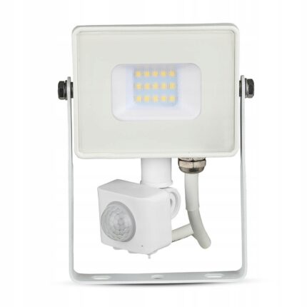 Proiector LED V-TAC, 10 W, Senzor de miscare, Alb