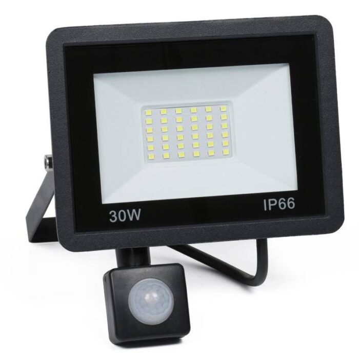 Proiector LED cu halogen, 30W, Cu senzor de miscare, 230V, Negru