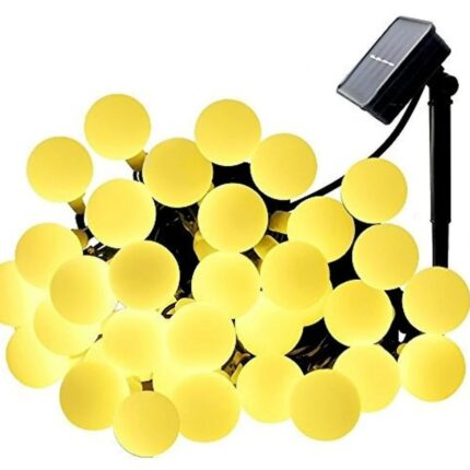 Ghirlanda Luminoasa Solara 7M cu 50 Globulete Albe Mate, Lumina Calda, de Exterior