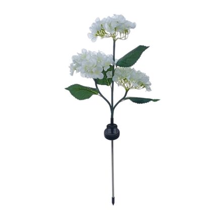 Lampa solara de gradina decoratiune LED Rqiurpn, 3 capete Hydrangea Rose, flexibila, IP44, Acumulator 600mAh, negru|alb|verde
