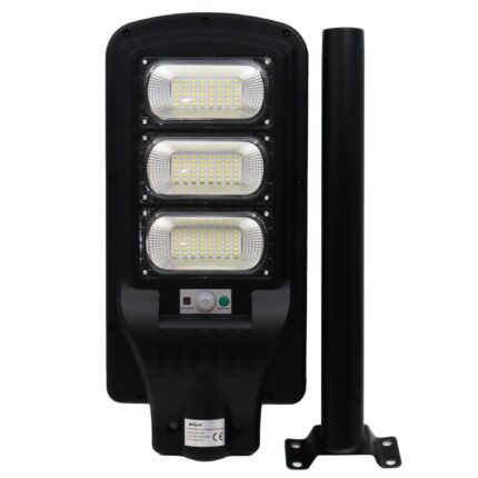 Lampa solara de exterior, Vogler S08, ABS, Senzor de miscare si crepuscul, 1200W, IP66, Negru