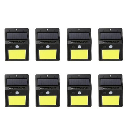 Set 8 Lampi Solare GAIA, Pro48, Puternice De Perete Cu Senzor De Miscare Si Lumina Cu 48 Leduri COB, Rezistente La Apa, IP65