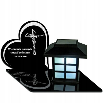 Lampa solara pentru mormant DECORTREND, personalizabil, rezistent la intemperii, 12.5x20x12cm