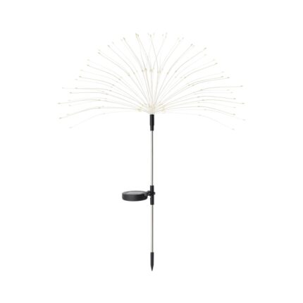 Lampa solara artificii cu suport metalic, lumina calda, 140 LED