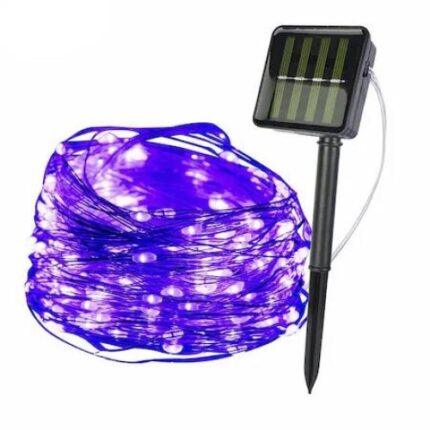 Ghirlanda luminoasa cu leduri incarcare solara trandafi led, 8 moduri, 200 led-uri, 22m, Ip44, albastra